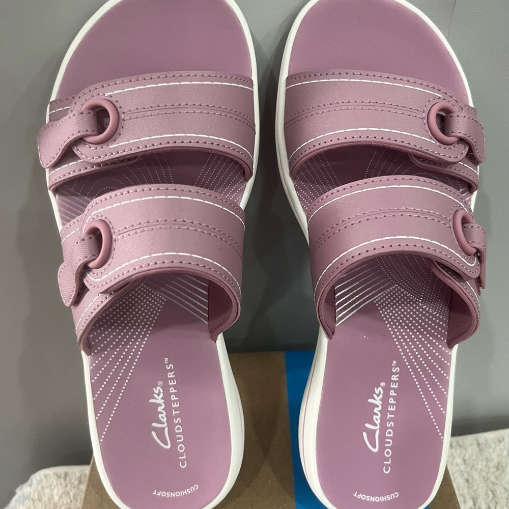 Clarks Women's Mauve Slide Sandals‎